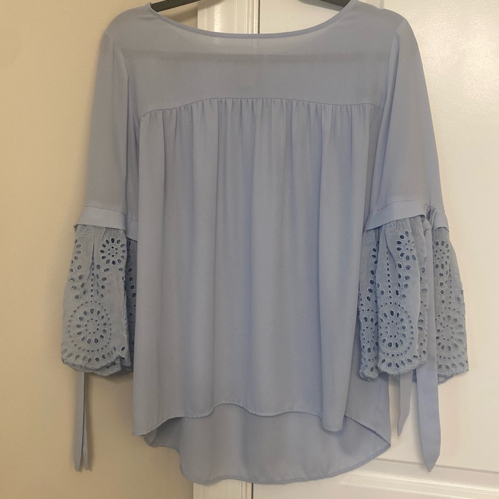Blue top with bell sleeves from loft outlet size medium